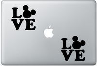 Love Mickey Mouse Head Walt Disney Disneyland ArcDecals78602274 Set Of Two (2x) , Decal , Sticker , Laptop , Ipad , Car , Truck