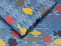 eVincE 10 Gift Wrapping Papers of Large Size (50 x 70 cms) with Interesting Fish-y Facts and Design