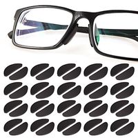 1mm Eyeglass Nose Pads Adhesive Silicone Nose Pads 20Pairs Anti-Slip Silicone Eyeglasses Pads Non-Slip Glasses Nose Bridge Pads Nosepads for Eyeglass Sunglasses Spectacles (Black)