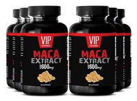 Raw maca Capsules - Maca 1600mg 4: 1 Extract - Male libido Booster (6 Bottles 360 Capsules)
