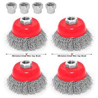 Toolman 4pcs Crimp Wire cup brush Universal Fit 3" For Heavy Duty 4XTH002