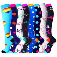 Compression Socks (8 Pairs), 15-20 mmHg is Best Athletic & Medical for Men & Women, Running, Flight, Travel, Nurses, Pregnant - Boost Performance, Blood Circulation & Recovery