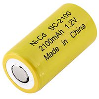 NiCd Extended Capacity Rechargeable Sub C Cell w/ Flat Top SC-2100