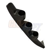 GlowShift Black Triple Pillar Gauge Pod for 1994-2002 Chevrolet Chevy S-10 - ABS Plastic - Mounts (3) 2-1/16" (52mm) Gauges to Truck's A-Pillar