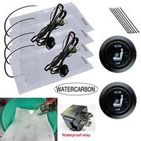 WATERCARBON Water Carbon 12V Premium Heated Seat Kits for Two Seats Universal, Electronic Equipment, Dual Settings (waterproofcircular English HI/Off/LO Heating Switch)