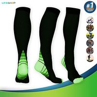 Graduated Compression Therapy Socks | Athletic Fit for Running-Cycling-Nurses-Travel-Maternity-Support | Improves Blood Circulation, Anti-Swelling & Varicose Veins | 15-20mmHg (1 Pair, Green)