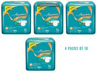 Assurance Stretch Briefs with Tabs, Ultimate Absorbency, L/XL, 16 Count (4 Packs of 16)
