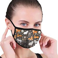 Cartoon Cat Kitty Pets Unisex Reusable Masks Warm Face Mouth Mask for Man Woman Black