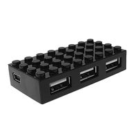 uxcell Black Rectangle 4 Ports USB 2.0 Hub for PC Notebook