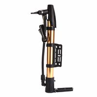 Ecosin Fashion Portable Bike Bicycle Aluminum Pump Ball Tire Hand High Pressure Inflator (Gold)