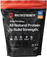 BuiltByStrength Grass Fed Whey Protein - 100 Percent All Natural Vanilla Whey Isolate Protein Powder - Tastes Great and Dissolves Easily in Coffee - Non GMO and Gluten Free (30 Servings)