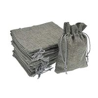 Bezall® 20pcs Drawstring Burlap Jute Sacks Jewelry Candy Pouch Christmas Wedding Party Favor Gift Bags (Gray, 5 x 7")