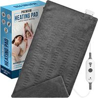 Utopia Bedding Electric Heating Pad (Charcoal Grey) 12 x 24 Inches - 3 Electric Temperature Options - Auto Shut Off and Washable Cover