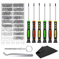 Eyeglass Repair Tool Kit with 6 Pcs Precision Eyeglass Screwdrivers Glasses Screws and Nose Pads for Glasses, Eye Glass Sunglass Repair