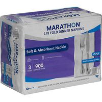 Marathon Dinner Paper Party Napkins, 1/8 Fold, White: (900-count)