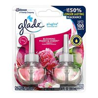 Glade PlugIns Scented Oil Refill Blooming Peony & Cherry, Essential Oil Infused Wall Plug In, Up to 50 Days of Continuous Fragrance, 1.34 oz, Pack of 2 (Limited Edition)