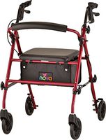 NOVA Journey Steal Rollator Walker, Red