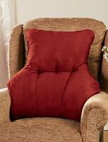 Faux Suede Back Rest Lumbar Support Cushion Wine One Size