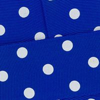 7/8" Grosgrain Ribbon White Dots 352 Royal Blue 25yd