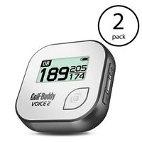Golf Buddy Voice 2 Talking GPS Range Finder Rechargeable Clip-On, Grey (2 Pack)