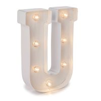 Darice White Metal Marquee Letter - U - 9.87" Tall, White Finish