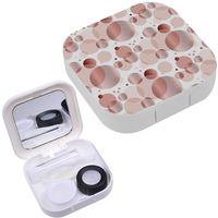 Portable Contact Lens Case Box Travel Kit Mirror + Bottle + Tweezers Container Holder [ Concept Circle Shape ]