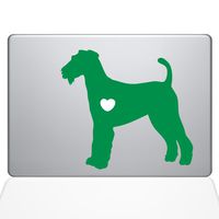 The Decal Guru I Love My Airedale Terrier Decal Vinyl Sticker, 13" MacBook Pro (2016 & Newer Models), Green (1471-MAC-13X-LG)