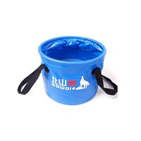 HJAZ Folding basin Washbasin Washbasin Travel portable wash basin Footbath bucket 10L black Welcome to buy (Color : Blue)