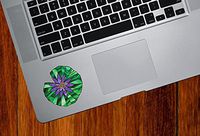 Waterlily Lilypad Lotus - Stained Glass Style Opaque Vinyl Trackpad Tablet Decal - Copyright 2015 Yadda-Yadda Design Co. (Variations Available) (SM 3")(Purple)
