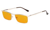 Eyekepper Blue Light Blocking Glasses Half-Rim Computer Readers-Nighttime Eyewear-Special Orange Tinted Glasses (Gold, 0.00)