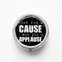 RhyNSky Work for A Cause Not for Applause Mini Portable Pocket Purse Pill Box Case Pillbox, 3 Compartments, Silvery, 41