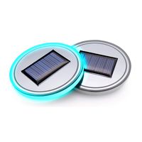 (Pack of 1) Solar Energy LED Car Cup Holder Bottom Pad Mat Interior Lights Fitment Trim Lighting Automotive Lamps for Fiat 500 Abarth 500l 500x Panda Spider 124 500e Freemont Bravo Linea Accessories