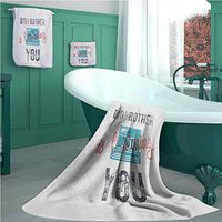 Vintage Hand Towel, Personalized Gift, Set of 3, Half Toned Big Brother Quote with Old-Fashion Analogue Camera Icon Book Web Print, Lightweight, Quick Dry Towel, for Beach, Travel, Swim, Camping