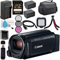 Canon VIXIA HF R800 Camcorder (Black) 1960C002 + BP-727 High Capacity Battery + Charger + Sony 128GB SDXC Card + Case + Memory Card Wallet + Card Reader + Mini HDMI Cable + Tripod + LED Light Bundle
