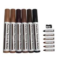 Luckycyc Furniture Repair Kit Wood Markers,Markers and Wax Sticks with Sharpener Kit for Stains Scratches Wood Floors Tables Desks, Carpenters Bedposts,13PCS