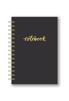 Studio Oh! Hardcover Leatheresque Spiral Notebook Available in 6 Colors, Pitch Black