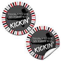 Kickin Karate Birthday Party Thank You Sticker Labels, 40 2" Party Circle Stickers by AmandaCreation, Great for Party Favors, Envelope Seals & Goodie Bags