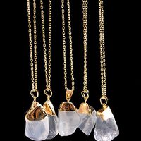 Meolin Fashion Irregular Natural Stone Necklaces Crystal Pendant Necklace,08#,48cm+8cm