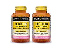 2 Pack Special of MASON NATURAL LECITHIN/KELP/B-6 SOFTGELS 100 per bottle