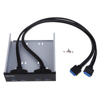 ttnight 5.25 inch USB 3.0 Front Panel Floppy Disk Bay 4 Ports Hub Bracket Cable