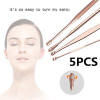 ZeHui 5Pcs/Set Stainless Steel Ear Pick Wax Curette Remover Ear Cleaner Spoon Practical Ear Clean Tool