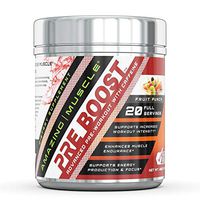 Amazing Muscle – PRE-Boost-Advance Pre-Workout Formula with Caffeine, Beet Root Extract, BioPerine and More - Promotes Energy for an Intense Workout – 400 Grams Container (Fruit Punch)