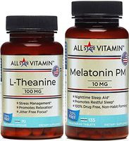 Rest & Relax AMPM, Melatonin 10 MG (135 Tablets) L-Theanine 100 MG (70 Capsules) 24 Hour Support; Stress Free, Relax, Sleep, Insomnia Free, Non-GMO, Gluten Free, All-Star Vitamin