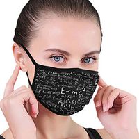 YOFFYO Math Formula Equation Black Dustproof Earloop Mouth Cover for Women Men, Pollen Painting Outdoor Half Face Mouth Cover - Anti-Allergens Mouth-Muffle