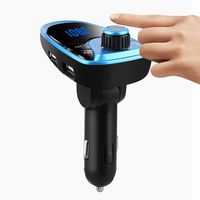 Dacawin-Auto parts Car Bluetooth Receiver - Bluetooth Transmitter for Car - Car Kit -FM MP3 Players Modulator Audio Adapter Receiver Wireless Handsfree Dual USB Charger A27 (Blue, Popular)