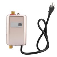 Aufee Instant Hot Water Heater, 110V 3000W Mini Durable Electric Tankless Instant Hot Water Heater with LCD Digital Display for Bathroom Kitchen Public Restroom Washing(Golden)