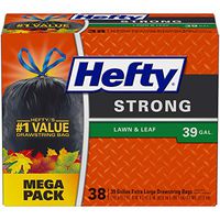 Hefty Strong Lawn and Leaf Large Garbage Bags, 39 Gallon, 38 Count