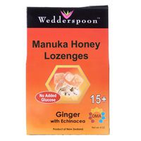 Wedderspoon Organic Manuka Honey  Lozenges, Ginger  with Echinacea, 4-Ounce Pouch (Pack of 4)
