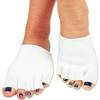 Beautyko Gel-lined Compression Toe Separating Socks, Pair, White, One Size