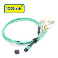 10Gtek MPO Fan-out Patch Cable, OM4 Multimode Fiber, MPO to 8xLC, 1-meter(3.3ft)